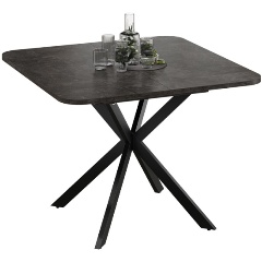 Изображение товара Стол обеденный ТРИЯ Лиссабон раздвижной Тип 1 Черный муар/Ателье темный