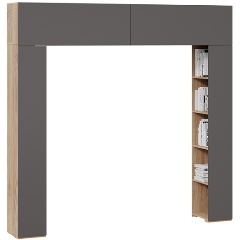 Изображение товара Шкаф навесной ТРИЯ Порто СМ-393.21.022 со стеллажами Яблоня Беллуно/Графит софт