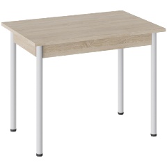 Изображение товара Стол обеденный ТРИЯ Родос Тип 1 с опорой d40 Белый муар/Дуб Сонома