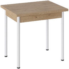 Изображение товара Стол обеденный ТРИЯ Родос Тип 2 с опорой d40 Белый муар/Дуб Крафт золотой