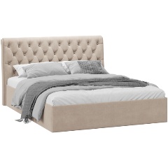 Изображение товара Кровать ТРИЯ Скарлет двойная Универсальная с ПМ Тип 1 (1600) Велюр бежевый