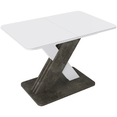 Изображение товара Стол обеденный ТРИЯ Люксембург раздвижной Тип 1 Ателье темный/Белый/Стекло белое матовое, 199968