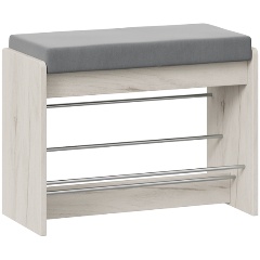 Изображение товара Тумба для обуви ТРИЯ Тайм Тип 1 Дуб крафт белый/Велюр серый