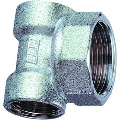 Изображение товара Тройник концевой хромированный FAR для коллекторов, 1"ВР х 1/2"ВР х 1/2"ВР