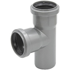 Изображение товара Тройник РемоКолор внутренняя канализация, серый, 50 мм 139-802