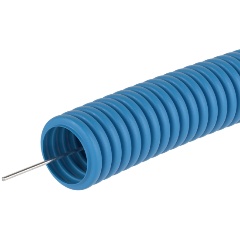 Изображение товара Труба гофрированная DKC ППЛ d25мм легкая c протяжкой син. (уп.50м), 11925