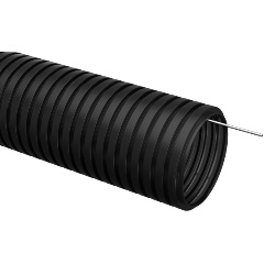 Изображение товара Труба гофрированная IEK ПНД d16мм с протяжкой черн. (уп.50м) CTG20-16-K02-050-1