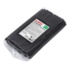 Изображение товара Трубочки для коктейлей гофрированные, пластиковые 5 х 240 мм, черные КОМПЛЕКТ 250 штук, LAIMA, 608359