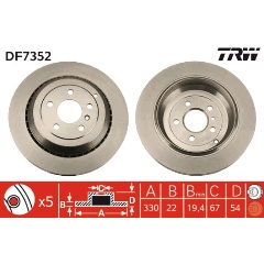 Изображение товара Диск тормозной задний TRW для MB W164/X164/W251/W211