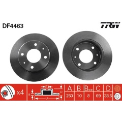Изображение товара Диск тормозной задний TRW для MITSUBISHI Colt IV / SMART Forfour