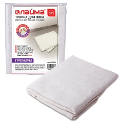 Изображение товара Тряпка для мытья пола ЛАЙМА "Премиум" (60х75 см, плотность 200 г/м2, 50% вискоза, 40% хлопок, 10% полиэстер)