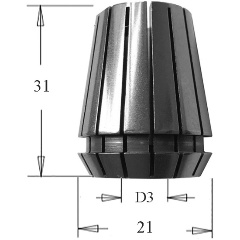Изображение товара Высокоточная цанга WOODWORK ER20 06 35 для фрез с хвостовиком 2-13 мм
