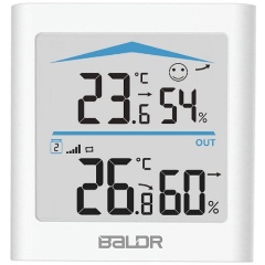 Изображение товара Термогигрометр цифровой с внешним датчиком BALDR B0135T2H2, белый