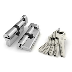 Изображение товара Цилиндровый механизм Fuaro (R602) R 6002 Knob 100 (45+10+45) CP хром 5Key с вертушкой