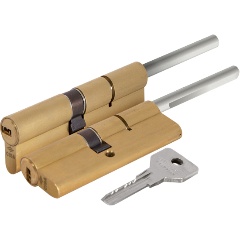 Изображение товара Цилиндровый механизм со штоком CISA ASIX OE307-87.00 (90 мм/55+10+25Ш), Латунь