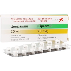 Изображение товара Лекарственное средство Ципрамил таб. п.о 20мг №28 (H.LUNDBECK)
