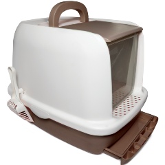 Изображение товара Туалет для кошек TRIOL HYGIENE закрытый "Смарт" (совок, сетка в комплекте), кофейный, 52х40х39 см
