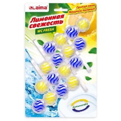 Изображение товара Туалетный блок LAIMA Лимонная Свежесть 3 в 1 освежитель для унитаза, 4шт *50 г