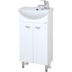 Изображение товара Тумба под раковину Onika АЗОВ 40.10 напольная белая с хром ручками