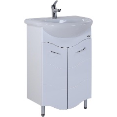 Изображение товара Тумба под раковину Onika ЛАЙН 55.11 белая глянцевая современная напольная модель