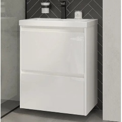 Изображение товара Подвесная тумба под раковину Velvex Klaufs 60 см белая с ящиками