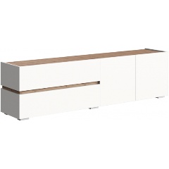 Изображение товара Тумба под ТВ WOODVILLE Атлон белый / дуб вотан