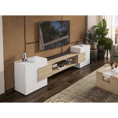 Изображение товара Тумба под ТВ WOODVILLE Лисмор белый / сонома
