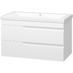 Изображение товара Подвесная тумба для ванной Misty Софт 90 см с раковиной и двумя ящиками