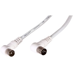 Изображение товара Кабель антенный REXANT ТВ гнездо - ТВ штекер, угловой, белый, длина 3 м