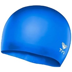 Изображение товара Шапочка для плавания TYR Wrinkle Free Junior Silicone Cap Голубая