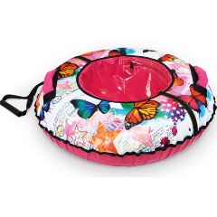 Изображение товара Тюбинг Nika ТБ2К-85 (С Бабочками) зимний безопасный и яркий для детей