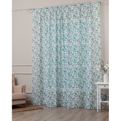 Изображение товара Тюль Amore Mio лен печать, бирюзовый, 300х270 (35509)