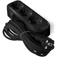 Изображение товара Удлинитель UNIVersal 3х5м с заземл. 16А IP20 Е-303 ПВС 3х1 АБС-пластик черн. 2182