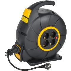 Изображение товара Удлинитель на катушке IEK TWIST 4х20м с заземл. автосмотка 16А IP20 ПВС 3х1.5, TW-KP27-16-04-20