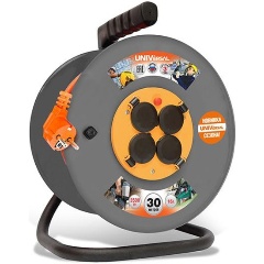Изображение товара Удлинитель на катушке UNIVersal 4х30м с заземл. 6А IP44 ВЕМ-250 термо ПВС 3х0.75 защ. шторки, 1680