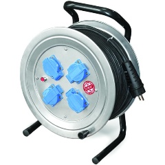 Изображение товара Удлинитель на металлической катушке Союз 4х30м с заземл. 16А IP44 КГ 4кВт розетки с защ. крышкой, 481S-4003