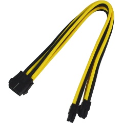 Изображение товара Удлинитель Nanoxia 8-pin EPS 30см черный желтый для питания материнской платы