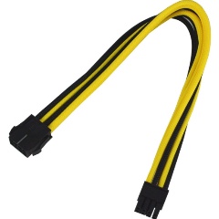Изображение товара Удлинитель Nanoxia 8-pin PCI-E, 30 см, черный и желтый, высокое качество