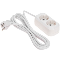Изображение товара Удлинитель PROconnect 3 м, 2 гнезда, 3х0.75 кв. мм, с/з, белый