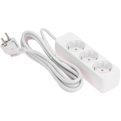 Изображение товара Удлинитель PROconnect 3 м, 3 гнезда, 3х0.75 кв. мм, с/з, белый