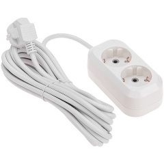 Изображение товара Удлинитель PROconnect 5 м, 2 гнезда, 3х0.75 кв. мм, с/з, белый