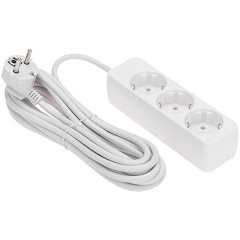 Изображение товара Удлинитель PROconnect 5 м, 3 гнезда, 3х0.75 кв. мм, с/з, белый