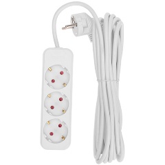 Изображение товара Удлинитель REXANT Standard 5 м, 3 гнезда, 3х1,0 кв. мм, с/з, белый