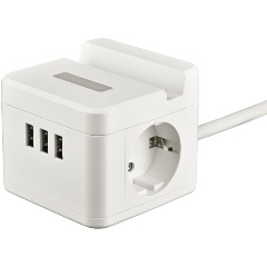 Изображение товара Современный сетевой удлинитель Uniel S-GCD2-1,5SBUH WHITE с USB и заземлением