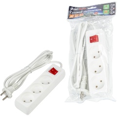 Изображение товара Удлинитель серии Ultra с 3 гнезда и длиной 2 м Uniel S-CU3-2B WHITE