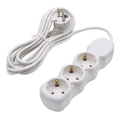 Изображение товара Удлинитель сетевой Very 3 розетки ПВС 3x1мм, 16А, с/з, 5м, шт 89-0-138