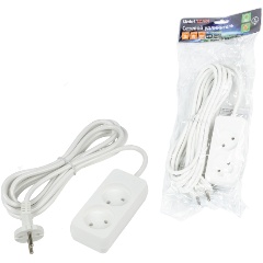 Изображение товара Удлинитель Uniel S-CU2-5 WHITE серии Ultra, шнур 5м., 2 гнезда, 10A, б/з