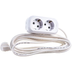 Изображение товара Удлинитель UNIVersal 2х5м с заземл. 13А IP20 Е-302 ПВС 3х1 АБС-пластик, 9631974
