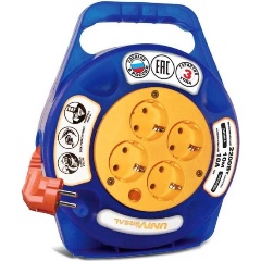 Изображение товара Удлинитель UNIVersal в закрыт. корпусе 4х10м с заземл. 6А IP20 У10-015 термо ПВС 3х0.75 защ. шторки, 1671