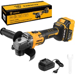 Изображение товара Углошлифовальная машина бесщеточная DEKO ZKAG20, 20В, 1x4.0Ач (084-1044)